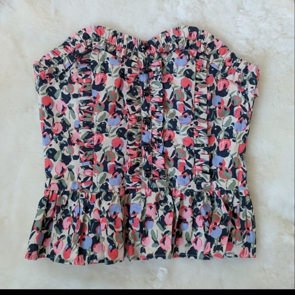 H&M floral bustier peplum top